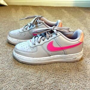Nike Gray and Pink Sneakers - Size 2Y
